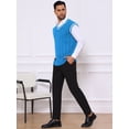 thumbnail image 5 of DARING DIVA Men's Solid Color V-Neck Sleeveless Cable Knitted Sweater Vest S Blue, 5 of 7