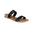 thumbnail image 1 of Sun + Stone Womens Easten Faux Leather Slip On Slide Sandals, 1 of 3
