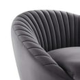thumbnail image 5 of Modway Whirr Tufted Performance Velvet Swivel Chair in Black Gray, 5 of 7