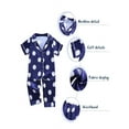 thumbnail image 4 of Autumn Baby Kids Girls Boys Wave Point Print Sleepwear Set Short Sleeve Blouse Tops+Night Pants, 4 of 9