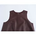 thumbnail image 5 of HH TRAF Conjuntos de mujer de verano con cuello redondo, sin mangas, de cuero, top sencillo y pantalones cortos con cremallera lateral elástica y cintura alta para mujer, 5 of 5
