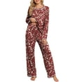 thumbnail image 2 of DreamFish Women's Pajama Set Long Sleeve Top and Pants with Pockets Soft Lightweight Sleepwear Loungewear, 2 of 6