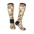 thumbnail image 4 of Fotbe Frog Hold Strawberry print Women's Men's Novelty Crew Socks Cotton Socks Knee High Socks for Walking,Running,Nurses,Pregnancy, 4 of 9