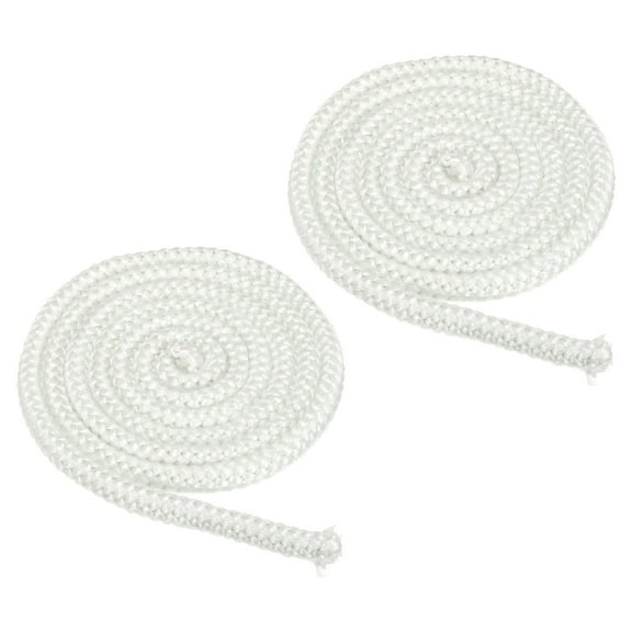 1/2" x 98" Wood Stove Gasket, 2Pcs Fiberglass Round High-Temperature Resistance Seal Rope Replacement for Stoves Fireplace Door, White