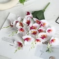 thumbnail image 3 of Hiroekza Artificial Flower Outdoor Indoor - Phalaenopsis Orchid(Butterflies Orchid) 5 Forks Butterflies Orchid Fake Flowers UV Resistant Home Living Room Wedding Party Decorations Purple Core, 3 of 6