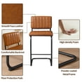 thumbnail image 3 of Art Leon Bar Stools Set of 2, Faux Leather Counter Height Stools for Kitchen,Orange, 3 of 8