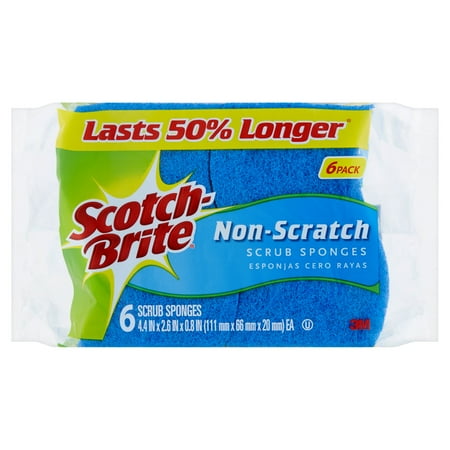 Scotch-Brite Non-Scratch Multi-Purpose Scrub Sponges Value Pack, 6 Ct