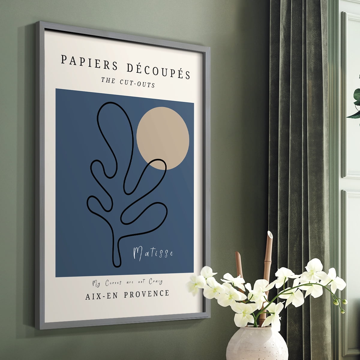 Matisse CCCLXXII in Gray Solid Wood 22 x 28 Framed Print