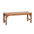 thumbnail image 2 of LuxenHome Natural Solid Wood 47.2-Inch Long Rectangle Sloping Seat Outdoor Bench, 2 of 9