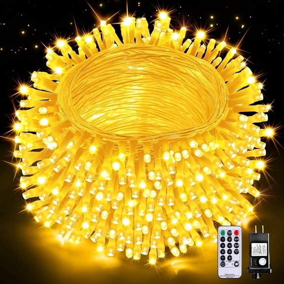 200 LED String Lights Indoor Outdoor with Remote, 33FT Warm White Lights Waterproof, Twinkle Fairy Lights Plug in Clear Wire for Bedroom Tree Wreath Wedding Garden Party Decorations，Mother's Gifts