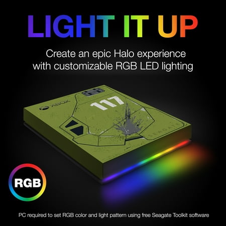 Seagate - Game Drive for Xbox Halo Infinite SE 2TB External USB 3.2 Gen 1 Portable Hard Drive with RGB LED Lighting
