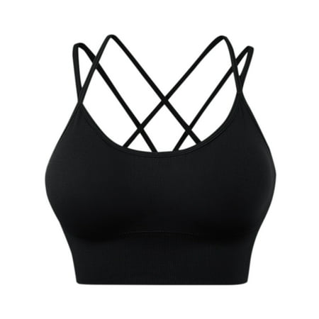

Shpwfbe Underwear Women Cros Back Sport Padded Strappy Cris Cros Cropped Workout Fitnes Low Impact Sports Bras For Women Lingerie For Women