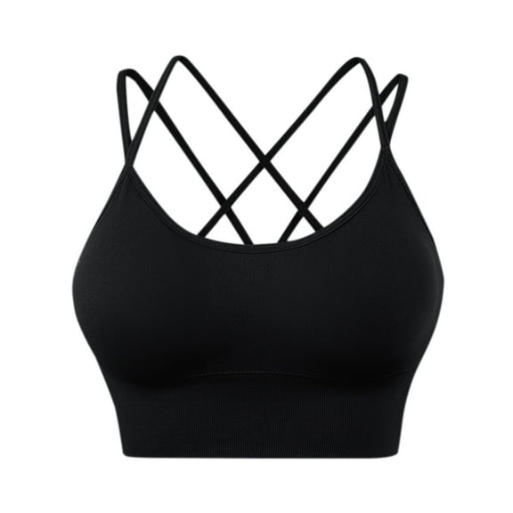 Seamless Women's Bra Womens Back Sport Bras Padded Strappy Cropped Bras For Yoga Workout Fitness Low Impact Bras, Women's Bra XXXL