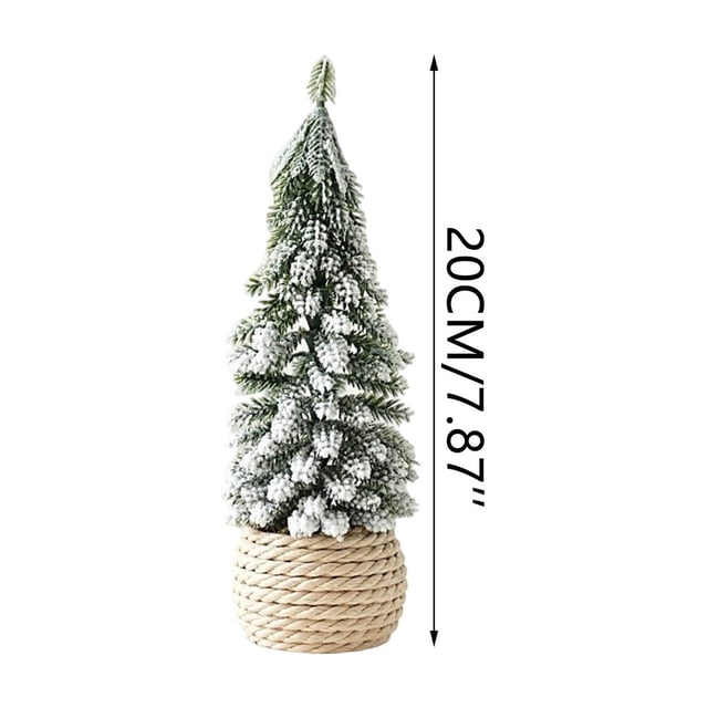 Christmas Tree Decorations Mini Flocked Snow-Covered Cedar Tabletop Tree Christmas Desk And Mantel Decorations Small Christmas Tree