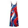 thumbnail image 5 of ibuvkizy Womens 4th of July Maxi Dresses Casual Independence Day Dress for Women Stars Graphic Sleeveless Dresses Trendy Red White Blue V Neck Summer Dresses for Women 2025 Red XL, 5 of 5