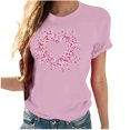 thumbnail image 2 of SnZhen Womens Valentine's Day Printed Tops Ladies' Fashion Round Neck Short Sleeve Round Neck Top/Shirt, 2 of 5