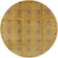 thumbnail image 1 of Ahgly Company Machine Washable Indoor Round Industrial Modern Yellow Area Rugs, 8' Round, 1 of 7