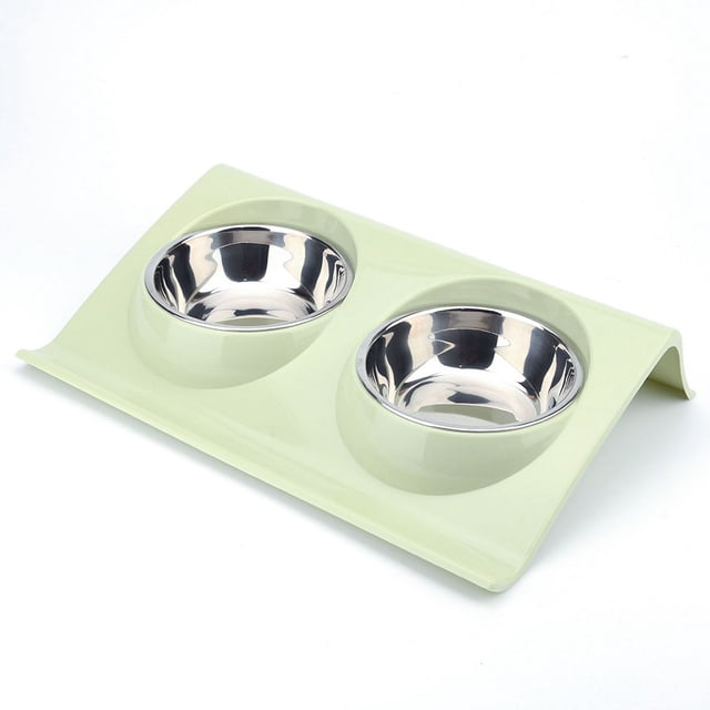 (Verde) Juego de cuencos para mascotas, comedero para perros y mascotas, cuenco doble para comida, inclinable a 15 °, cuenco para gatos con doble elevación para perros pequeños y gatos Sincero Electrónica