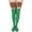 Green, variant on JeashCHAT Women Christmas Long Tube Knee Socks Solid Color Garter Bow Hair Ball Christmas Party