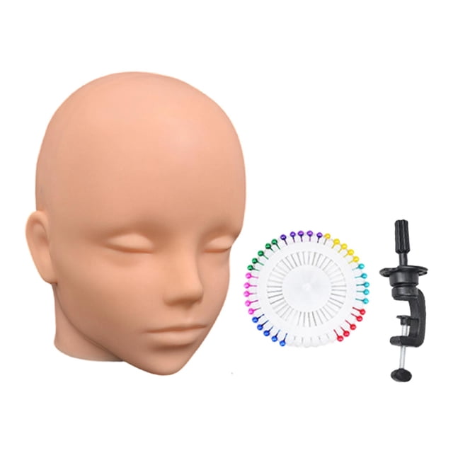 Bunblic Female Bald Mannequin Head Sturdy Realistic Versatile Professional Multipurpose Wig Styling Versatile Manikin Heads Accessory Skin