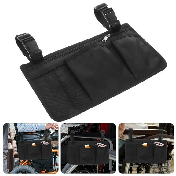 UPKOCH Walker Side Storage Pouch Walker Side Bag Black Oxford Cloth 1Pcs