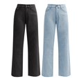 thumbnail image 7 of JJHGVB Wide Leg Jeans Denim Trousers Pants with Pockets Jeans for Women palazzo pants Loose Long Trousers Long Casual Pants Denim Pants Straight Denim Jeans High Waisted Denim Pants Black L, 7 of 7