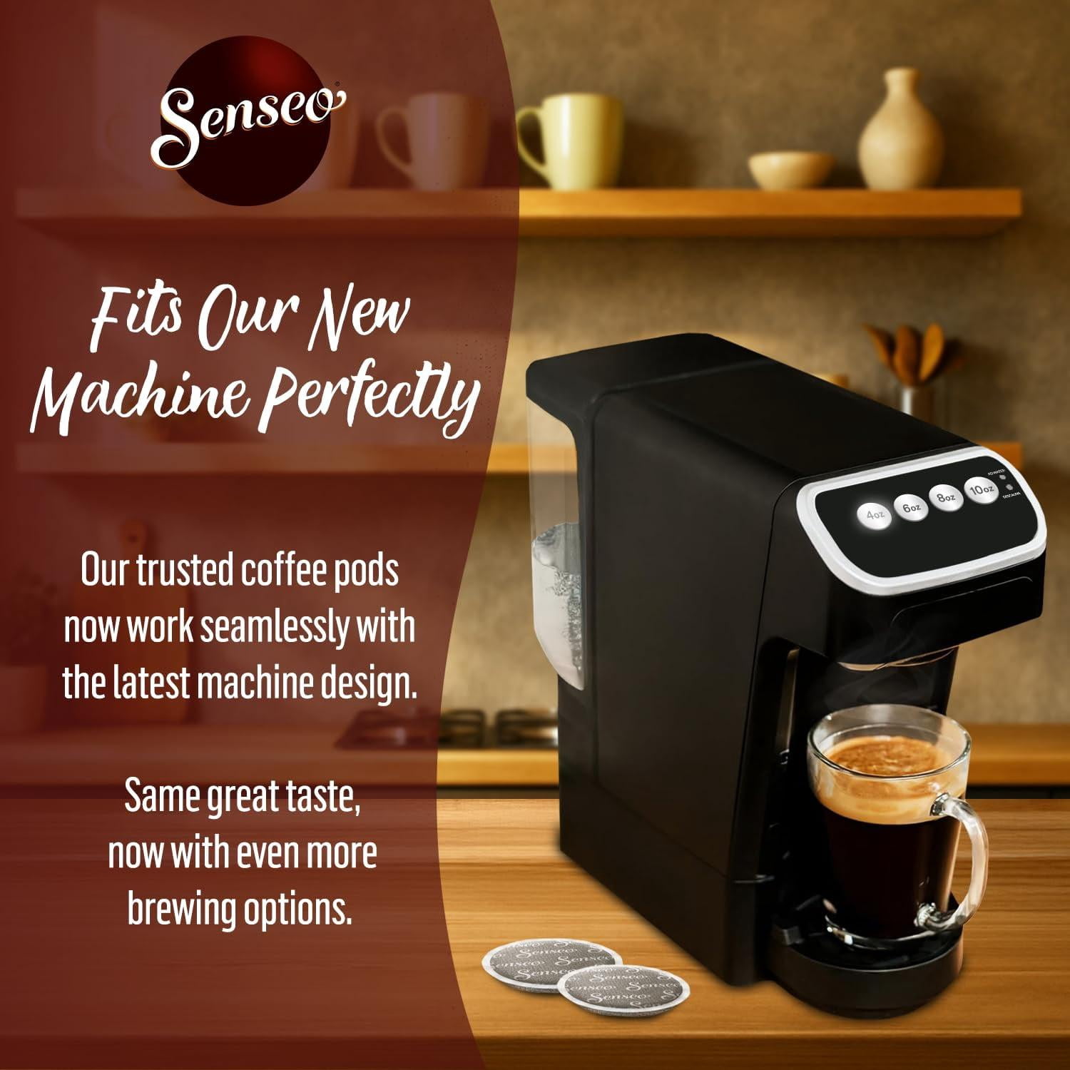 Senseo Classic Medium Roast Arabica Coffee Pads, Dark Roast Pods, 48 Count