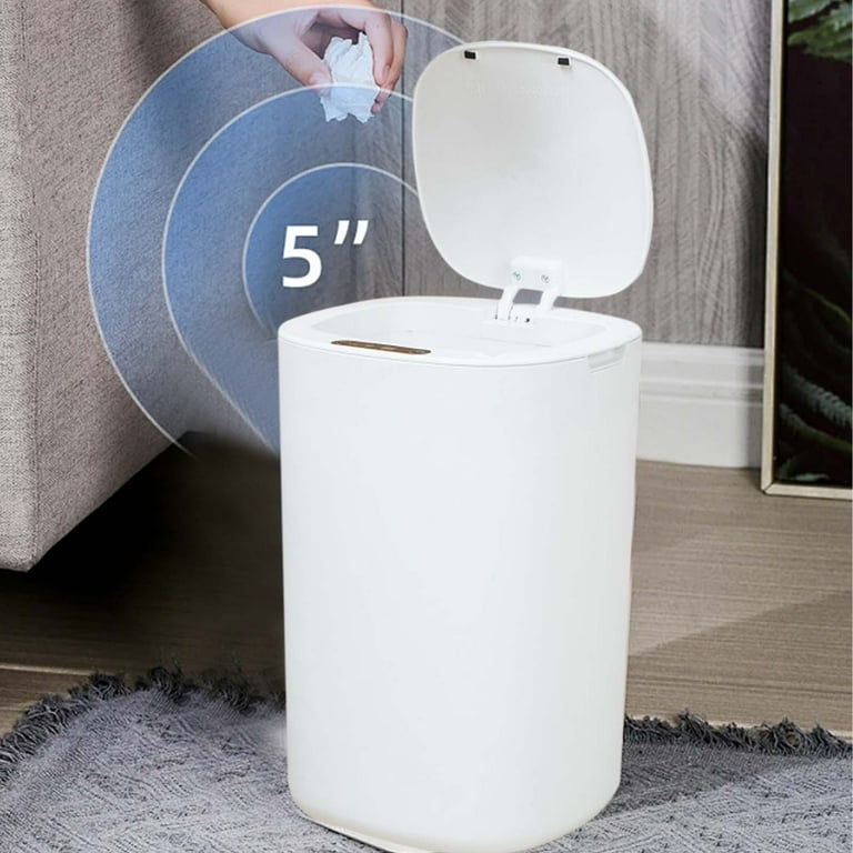2.7 Gal Bathroom Trash Can With Lid, Small Smart Automatic Touchless Garbage Can, Slim Motion Sensor Waterproof Plastic Trash Bin For Bedroom Office Kitchen Dorm Toilet