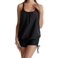 thumbnail image 4 of gakvbuo Tankini Swimsuits For Women Blouson Swim Tops With Bikini Athletic Two Piece Bathing Suits Summer Beach Swimwear Women Two-piece Swimsuit Women's Swimming Top With Shorts Loose Swimsuit, 4 of 9