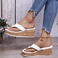 thumbnail image 4 of Platform Wedge Flip Flops for Women Trendy Casual Height Increasing Slides Dress Sandals Beach Summer Slip on, 4 of 6