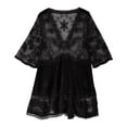 thumbnail image 4 of Oplxuo Women's Contrast Lace Bathing Suit Cover Up V-Neck Swimsuit Coverups Loose Swimwear Beach Dress Beachwear, 4 of 7