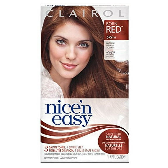 Clairol Nice'n Easy 5R/111 Born Red Natural Medium Auburn, 1 ct, 2 Pack