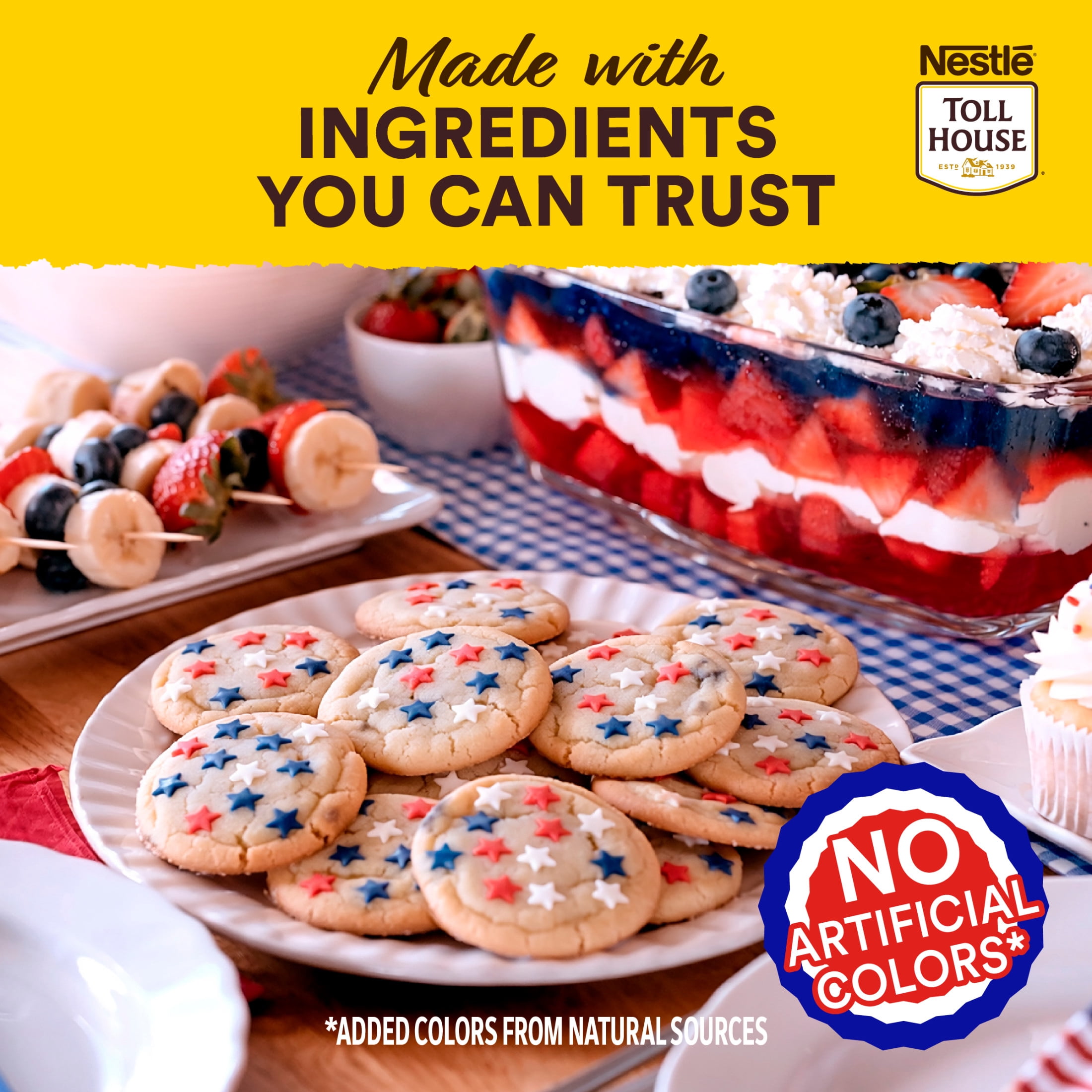 NESTLÉ TOLL HOUSE Red White & Blue Sugar Cookie Dough with Sprinkles 14oz Pack