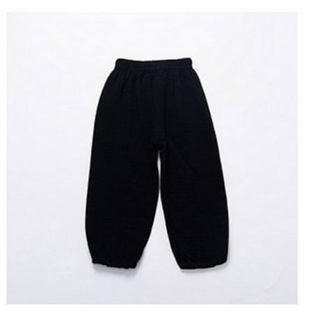 

Mioliknya Little Kids Boys Girls Cotton Linen Solid Soft Trousers Summer Casual Long Ankle Pants Bloomers