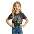 thumbnail image 4 of Ruiwill First Day Of Pre-k Shirt Girl Summer Breathable Pre-k Letter Print School Girl Outfit Crew Neck Short Sleeve Kids Tops Size 12-13 Years, 4 of 4