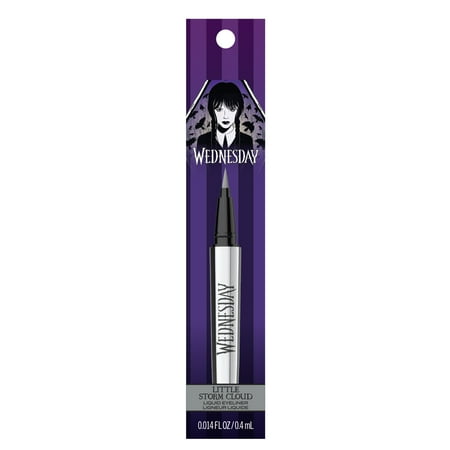 Hard Candy X Wednesday Addams Liquid eyeliner, LITTLE STORM CLOUD, Silver, 1oz.