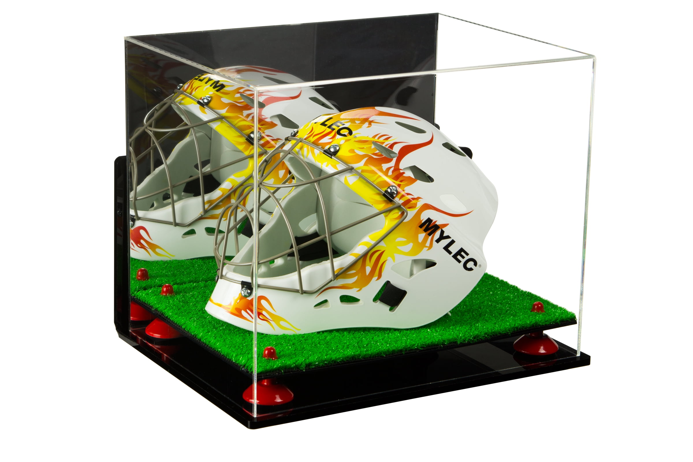 Deluxe Acrylic Lacrosse Helmet Display Case with Mirror, Wall Mount