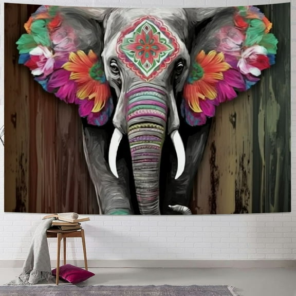 BCIIG Colorful Elephant Tapestry Wall Hanging Unique Style for Home Decor - Graphic Tapestries for Living Room Bedroom Dorm 40x30inch