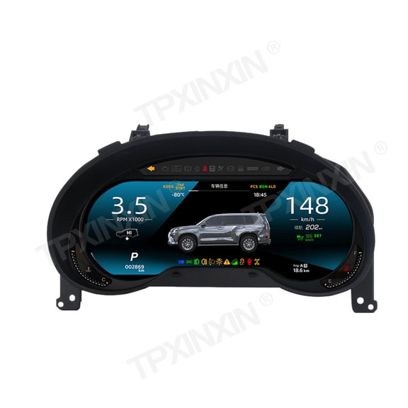 TPXINXIN 12.3 Inch Screen Digital Cluster for Lexus GX GX400 GX460 2010-2023 Virtual Cockpit Upgrade | 2K IPS Screen & Plug & Play Dash