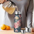 thumbnail image 4 of 20 Oz Pioneer Flower Coffee Tumbler Double Wall Insulated Stainless Steel Water Bottle | Metal Reusable Thermoses Flask with Cup Cap | Leak & Sweat Proof with Anti-Dust Lid, 4 of 7