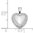thumbnail image 3 of 925 Sterling Silver Rhodium-Plated Twisted Border 12mm Heart Locket, 3 of 7