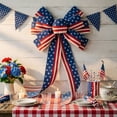 thumbnail image 5 of Yhmxh Large Patriotic Star Ribbons Bow for Wreath, Red White Buffalo Plaid Fabric Ribbons Set American Flag Ribbon Bow for Front Door, Fourth of July 250th Anniversary Decoration for Indoor Outdoor, 5 of 6