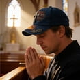 thumbnail image 6 of huayou Vintage Cross American Flag Print Baseball Cap, Distressed Adjustable Hat for Casual Daily Wear Patriotic Events and Outdoor Activities, 6 of 6
