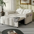 thumbnail image 2 of Dextrus 55" Modern Convertible Sofa Bed with Pull Out Bed, Upholstered Loveseat Sofa Couch with Adjustable Backrest, White, 2 of 10