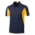thumbnail image 7 of Yellow Rooster Mens Side Blocked Micropique Sport-Wick Polo True Navy/ Gold XS, 7 of 7