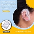 thumbnail image 4 of Matsuzay 100 piezas de tapa impermeable para los oídos de un solo uso, orejeras ajustables, Protector de de cabello, barbería profesional Juegos de accesorios de baño Transparente 6cm Matsuzay HA0560-00B, 4 of 6