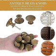 thumbnail image 5 of 12-pack vintage chic antique brass knobs for kitchen cabinet doors round 30mm, 5 of 5