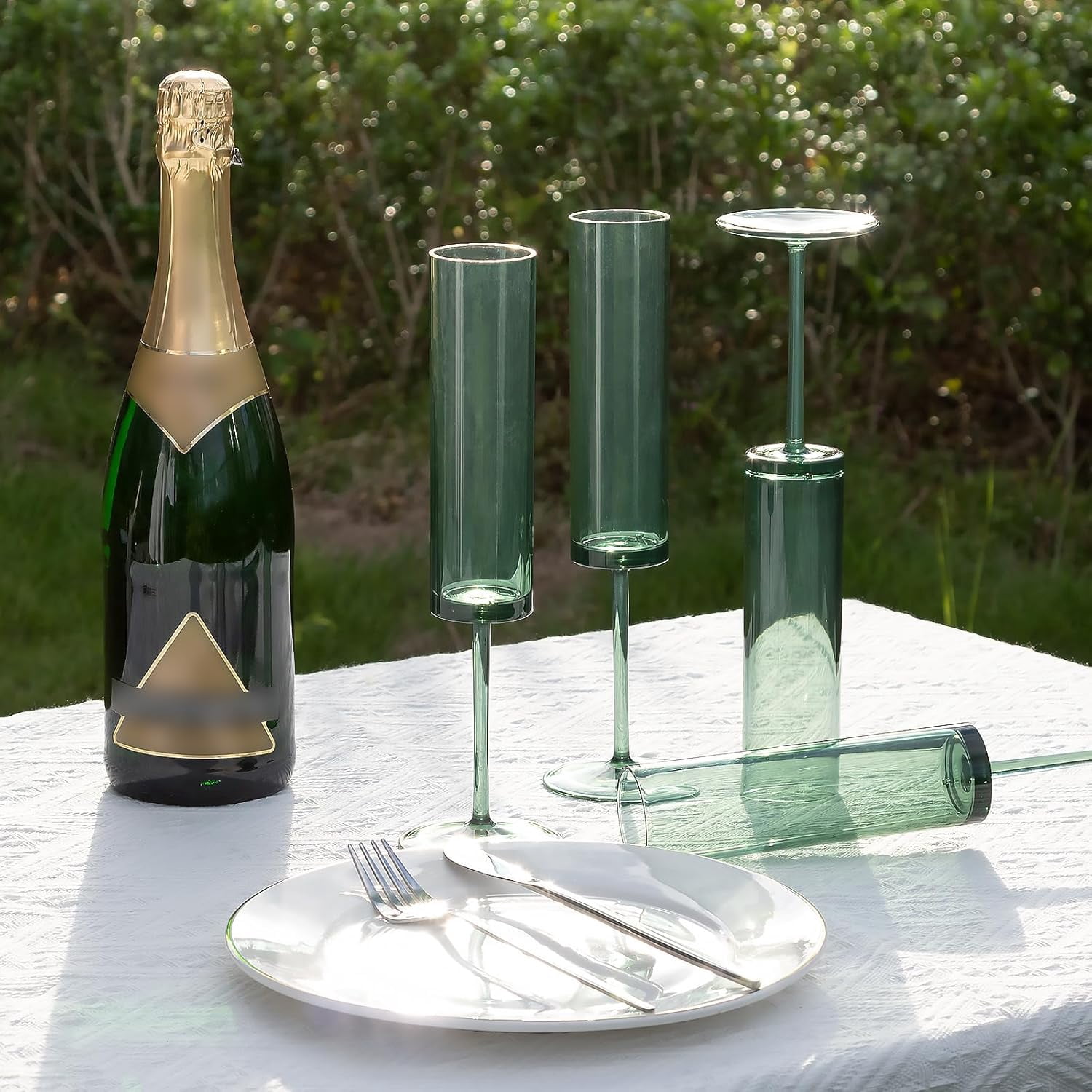 Champagne Flutes 5.4 OZ Square Champagne Glasses Stemmed Coupes Reusable Wedding Toasting Glasses Rose Bride Wine Glasses For Birthday Party Wedding Anniversary Christmas