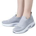thumbnail image 3 of GUOBIOZIY Women's Walking Shoes Slip-on - Sneakers Ladies Work Mesh Casual Running Jogging Shoes (Grey,7.5), 3 of 5