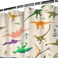 thumbnail image 3 of Colorful Realistic Dinosaurs Plants Pattern Shower Curtain 36"x72" ,Bathroom Decorative Shower Curtains Set with 12 Hooks,Modern Waterproof Washable Shower Curtain, 3 of 6